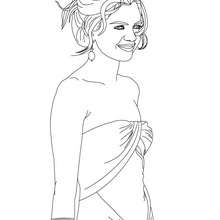Selena Gomez with bun coloring page - Coloring page - FAMOUS PEOPLE Coloring pages - SELENA GOMEZ coloring pages