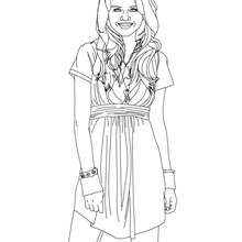 Selena Gomez smiling coloring page