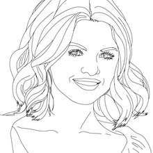 Selena Gomez smiling close up coloring page