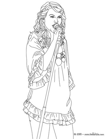 Taylor swift singing coloring pages - Hellokids.com