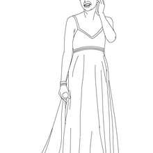 Taylor Swift with beautiful dress coloring page - Coloring page - FAMOUS PEOPLE Coloring pages - TAYLOR SWIFT coloring pages