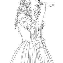 Taylor Swift singing close up coloring page - Coloring page - FAMOUS PEOPLE Coloring pages - TAYLOR SWIFT coloring pages
