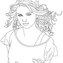 Beautiful Taylor Swift close up coloring page