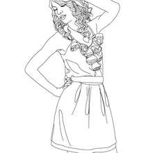 Taylor Swift famoust singer coloring page