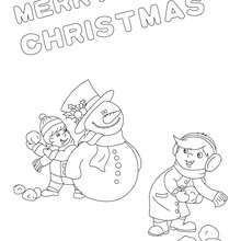 Snowball fight design coloring page