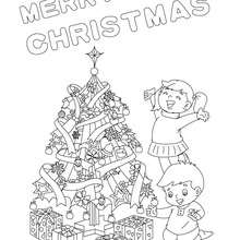 Christmas gift poster coloring page - Coloring page - HOLIDAY coloring pages - CHRISTMAS coloring pages - MERRY CHRISTMAS coloring pages