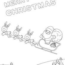 Christmas sleigh poster coloring page - Coloring page - HOLIDAY coloring pages - CHRISTMAS coloring pages - MERRY CHRISTMAS coloring pages