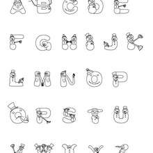 Snowman christmas alphabet letters worksheet