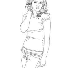 Emma Watson posing coloring page - Coloring page - FAMOUS PEOPLE Coloring pages - EMMA WATSON coloring pages