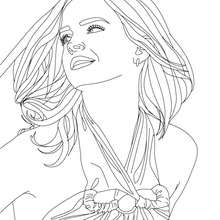 Emma Watson close-up coloring page - Coloring page - FAMOUS PEOPLE Coloring pages - EMMA WATSON coloring pages