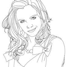 emma Watson smiling close-up coloring page - Coloring page - FAMOUS PEOPLE Coloring pages - EMMA WATSON coloring pages