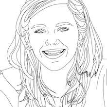 Emma Watson laughing close up coloring page - Coloring page - FAMOUS PEOPLE Coloring pages - EMMA WATSON coloring pages