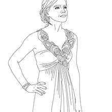 Emma Watson with cocktail dress coloring page - Coloring page - FAMOUS PEOPLE Coloring pages - EMMA WATSON coloring pages