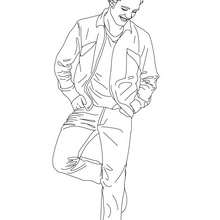Robert Pattinson happy coloring page - Coloring page - FAMOUS PEOPLE Coloring pages - ROBERT PATTINSON coloring pages