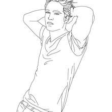 Robert Pattinson relax coloring page