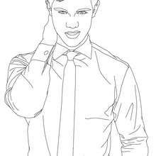 Taylor Lautner posing coloring page - Coloring page - FAMOUS PEOPLE Coloring pages - Taylor LAUTNER coloring pages