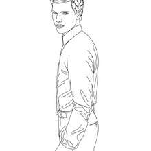 Taylor Lautner side view coloring page