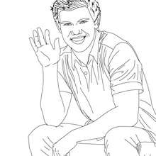 Taylor Lautner saluting coloring page - Coloring page - FAMOUS PEOPLE Coloring pages - Taylor LAUTNER coloring pages