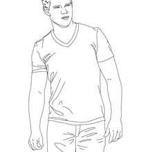 Taylor Lautner twilight actor coloring page - Coloring page - FAMOUS PEOPLE Coloring pages - Taylor LAUTNER coloring pages