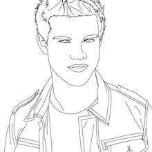 Taylor Lautner close-up coloring page