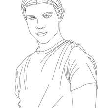 Taylor Lautner with long hair coloring page