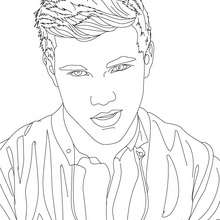 Taylor Lautner thinking close up coloring page - Coloring page - FAMOUS PEOPLE Coloring pages - Taylor LAUTNER coloring pages