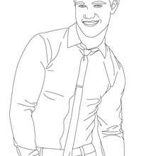 Taylor Lautner beautiful smile coloring page - Coloring page - FAMOUS PEOPLE Coloring pages - Taylor LAUTNER coloring pages