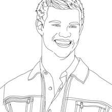 Taylor Lautner beautiful close up coloring page