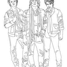 Jonas Brothers posing coloring page - Coloring page - FAMOUS PEOPLE Coloring pages - JONAS BROTHERS coloring pages