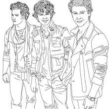 Jonas Brothers smiling coloring page