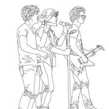 Jonas Brothers singing coloring page