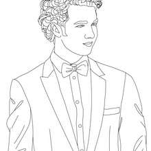 Kevin Jonas bow tie coloring page