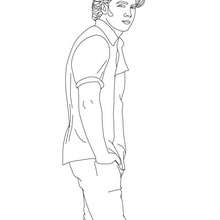 Kevin Jonas hands in the pockets coloring page