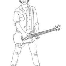 Nick Jonas with guitar coloring page