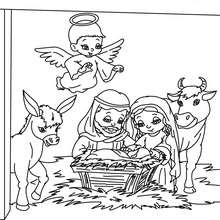 Nativity scene coloring page - Coloring page - HOLIDAY coloring pages - CHRISTMAS coloring pages - NATIVITY coloring pages - HOLY FAMILY coloring pages