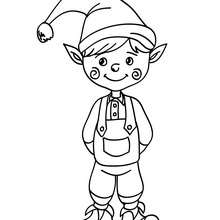 Beautiful christmas elf coloring page - Coloring page - HOLIDAY coloring pages - CHRISTMAS coloring pages - CHRISTMAS ELVES coloring pages - XMAS ELF coloring pages