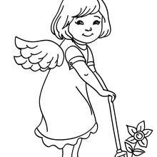 Beautiful christmas angel coloring page - Coloring page - HOLIDAY coloring pages - CHRISTMAS coloring pages - CHRISTMAS ANGEL coloring pages