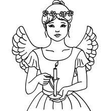 Angel on Christmas Eve coloring page