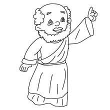 Balthasar standing up coloring page - Coloring page - HOLIDAY coloring pages - CHRISTMAS coloring pages - THREE WISE MEN coloring pages - Balthasar coloring pages
