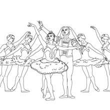 Ballet dancers final position coloring page
