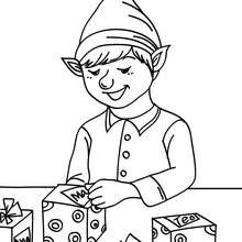 Christmas elves tagging christmas gifts before storage coloring page - Coloring page - HOLIDAY coloring pages - CHRISTMAS coloring pages - CHRISTMAS ELVES coloring pages
