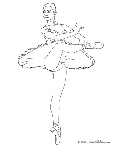 Ballerina performing a pique coloring pages - Hellokids.com