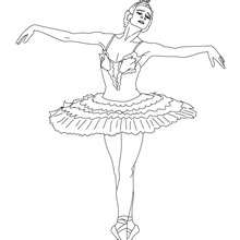 Ballerina performing a show coloring page