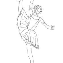 Ballerina performing beautiful degage coloring page