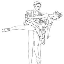 Ballet dancers performing a degage coloring page