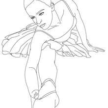Ballet class with dancers performing stretching movements coloring page