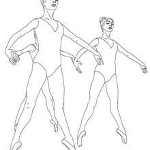 Ballet class with dancers performing echappé with ballet shoes coloring page - Coloring page - SPORT coloring pages - DANCE coloring pages - BALLET DANCE SCHOOL coloring pages