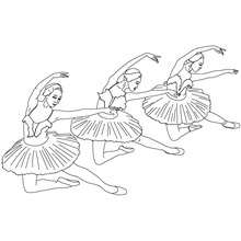 Ballet dancers scene coloring page