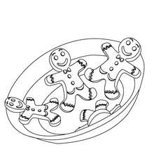 Gingerbread men biscuits coloring page