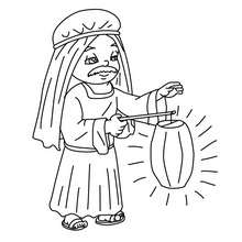 Villager man with lantern coloring page - Coloring page - HOLIDAY coloring pages - CHRISTMAS coloring pages - NATIVITY coloring pages - NATIVITY CHARACTERS coloring pages